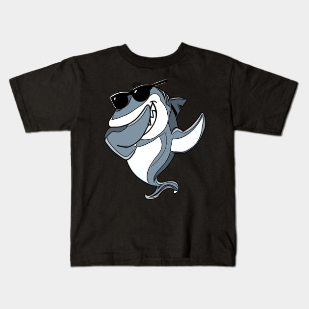 Dabbing Shark Kids T-Shirt by TheUnknown93